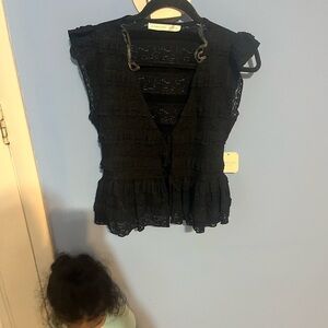 Altar'd State Black Lace Blouse